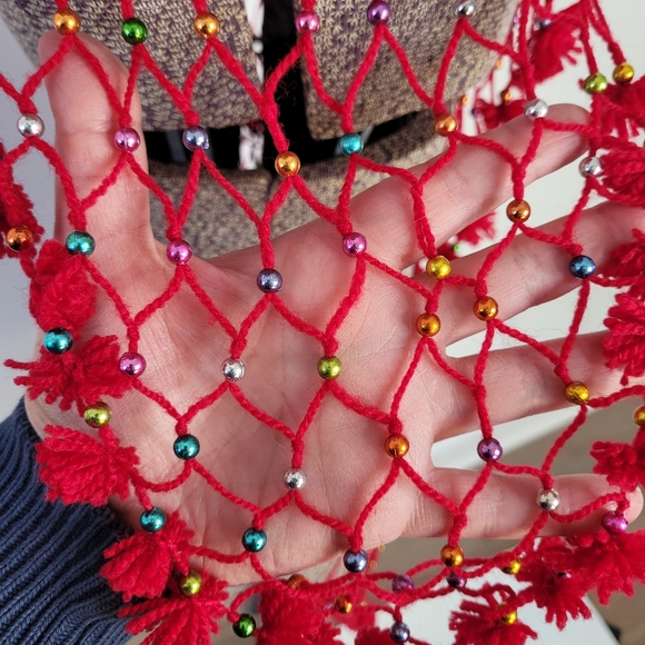 2 piece handmade red crochet swimsuit cover-up - Picture 11 of 11